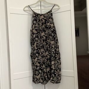 Old Navy Black and Cream Floral Mini Dress